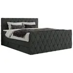 MKS POSTEL BOXSPRING MIREN KING DUO 160/200 - Šedá Strukturovaná látka - H3