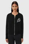 Kardigan s příměsí vlny AllSaints JAQUELINE černá barva, W042KD