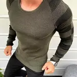 Pánsky sveter s obliekaním cez hlavu khaki Dstreet