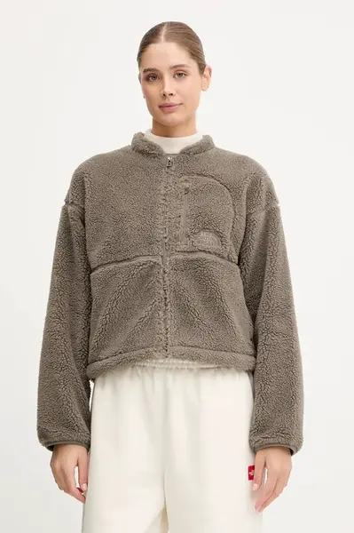 Fleecová mikina The North Face TNF Extreme Pile dámská, hnědá barva, hladká, NF0A88ZBBOW1