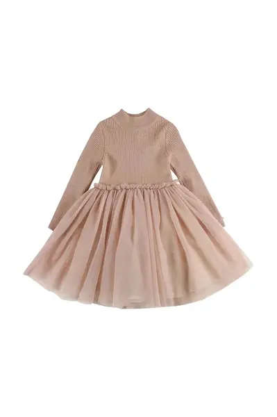 Dětské šaty s vlnou Donsje Lotus Dress oranžová barva, mini, 4043900