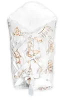 Baby Nellys Náhradní povlak, potah na retro zavinovačku MAXI, 85x85cm - Medvídek a pírko