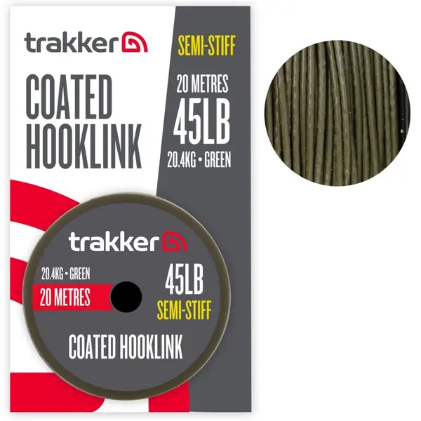 Trakker návazcová šňůra semi stiff coated hooklink 20 m - 45 lb 20,4 kg