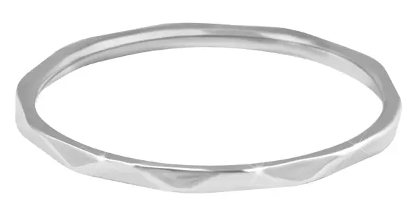 Troli Minimalistický ocelový prsten s jemným designem Silver 62 mm