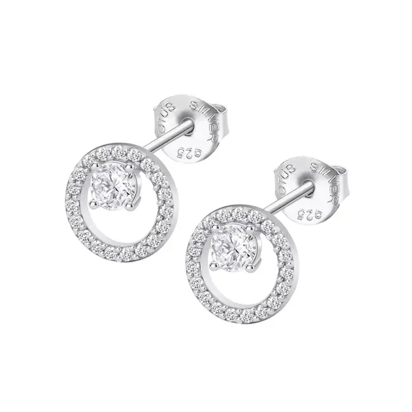 Lotus Silver Třpytivé stříbrné náušnice pecky se zirkony LP3080-4/1