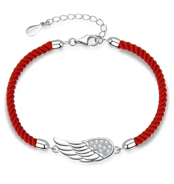 MOISS Půvabný textilní náramek Andělské křídlo B0000267