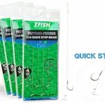 Zfish návazec method feeder rig quick stop braid 10 cm 5 ks - velikost háčku 6