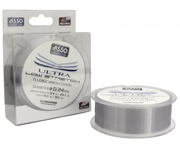 Asso vlasec ultra low stretch 150 m čirá-průměr 0,30 mm / nosnost 13,5 kg