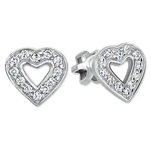 Soliter Srdíčkové náušnice z bílého zlata s krystaly 239 001 00207 07
