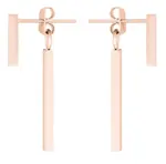 Troli Růžově zlacené ocelové náušnice Hranolky