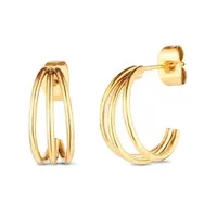 Vuch Elegantní kruhové náušnice z pozlacené oceli Elegy Gold