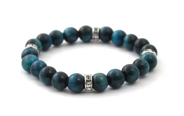 Agato Korálkový náramek z petrolejového tygřího oka MINK122/17 19 cm