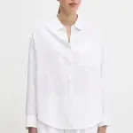 Ľanová košeľa Hollister Co. biela farba, voľný strih, s klasickým golierom, KI340-5055
