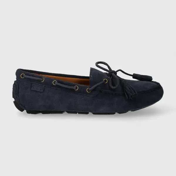 Semišové mokasíny Polo Ralph Lauren Anders Tie pánske, tmavomodrá farba, 803916580003