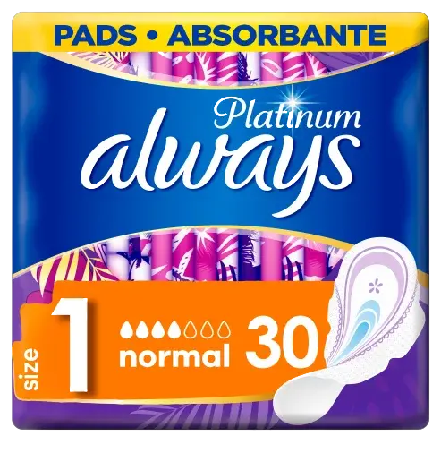 ALWAYS Platinum normal (veľkosť 1) Hygienické vložky s krídelkami 30 ks