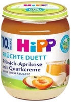 HIPP BIO Ovocný duet Broskyňa- čučoriedka so smotanovým syrom 160 g