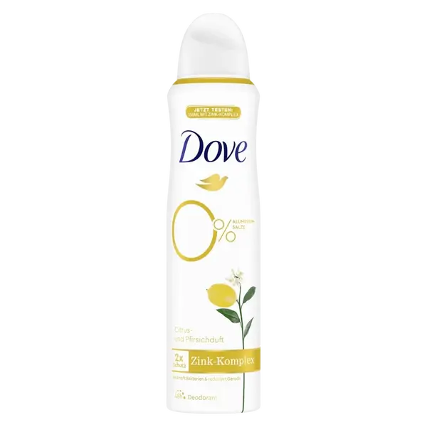 DOVE 0% ALU Citrus a Broskyňa deodorant sprej 150 ml