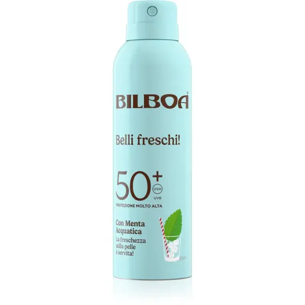 Bilboa Belli Freschi opaľovací sprej s mätou priepornou SPF 50+ 150 ml