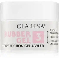 Claresa Rubber Gel Construction Gel UV/LED gélový lak pre predĺženie nechtov odtieň 03 12 g