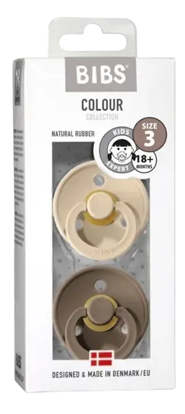 BIBS Colour Cumlíky z prírodného kaučuku Vanilla/Dark Oak veľkosť 3 2 ks
