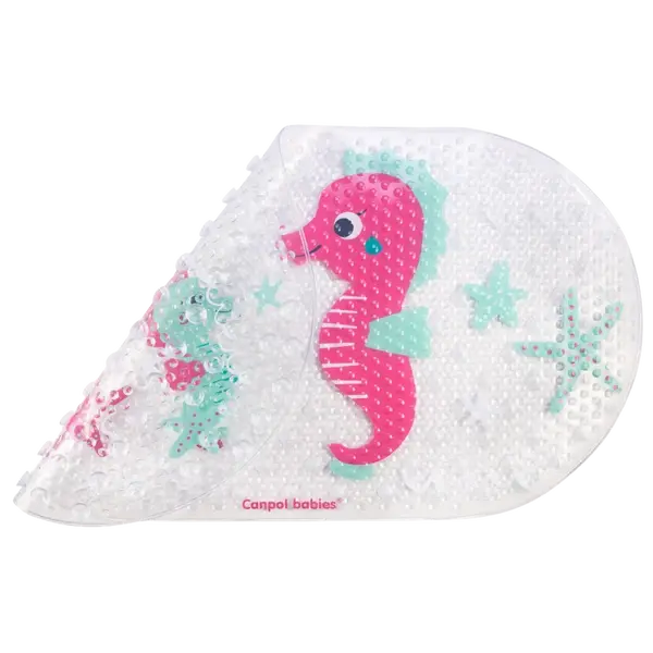 CANPOL BABIES Protišmyková podložka do vane LOVE&SEA ružová, 1 x 1 ks