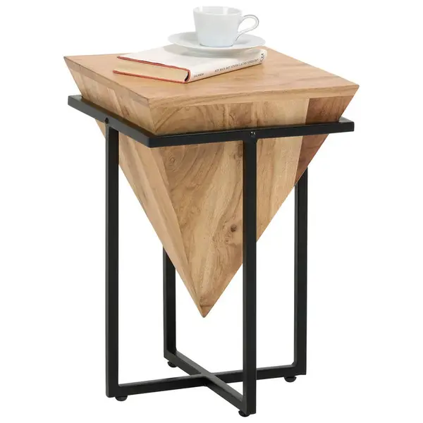 Ambia Home ODKLÁDACÍ STOLEK, akácie, černá, přírodní barvy, barvy akácie