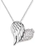 Engelsrufer Stříbrný náhrdelník Medailonek srdce s křídlem a zirkony ERN-WITHLOVE-2Z