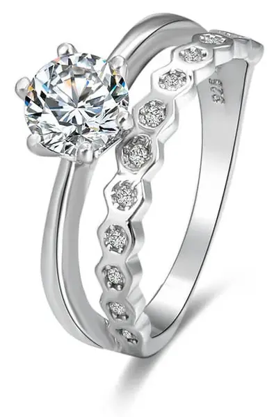 Beneto Třpytivý dámský prsten se zirkony AGG384 58 mm