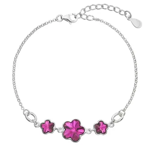 Evolution Group - Pavona Stříbrný náramek s fuchsiovými krystaly Swarovski 33112.3 fuchsia