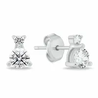 Brilio Silver Minimalistické stříbrné náušnice se zirkony EA1175W