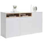 Hom`in KOMODA, bílá, barvy dubu, 180,4/92,8/43 cm