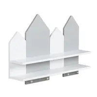 Nástěnná police tweety - bílá/šedá