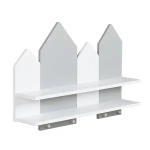 Nástěnná police tweety - bílá/šedá