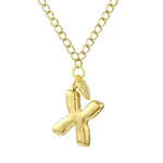 304 Stainless Steel Clear Cubic Zirconia Heart & Letter Pendant Curb Chain Necklaces for Women