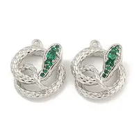 Brass Micro Pave Cubic Zirconia Pendants