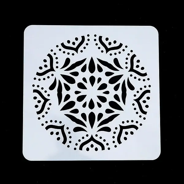 Flower Pattern Eco-Friendly PET Plastic Hollow Painting Silhouette Stencil