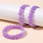 Oval Natural Malaysia Jade Beaded Stretch Bracelets