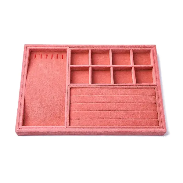 Removable Velvet Jewelry Organizer Display Trays for Earrings Necklaces Rings