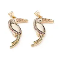 Brass Micro Pave Cubic Zirconia Pendants