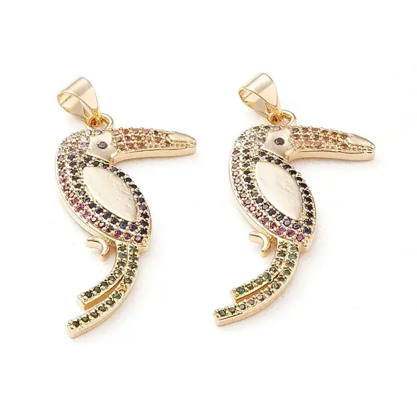 Brass Micro Pave Cubic Zirconia Pendants