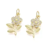 Brass Micro Pave Cubic Zirconia Pendants