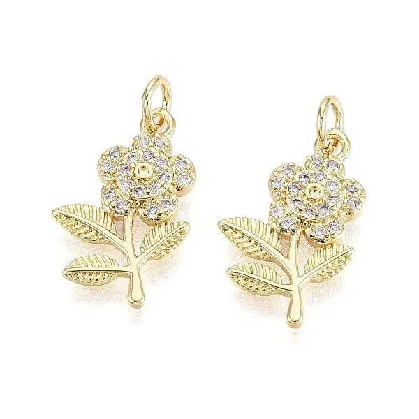 Brass Micro Pave Cubic Zirconia Pendants