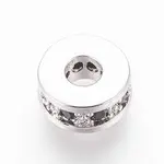Rack Plating Brass Micro Pave Cubic Zirconia Beads