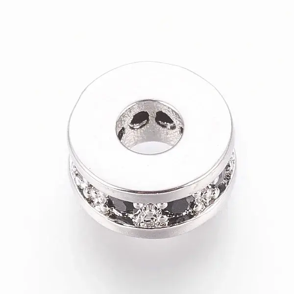 Rack Plating Brass Micro Pave Cubic Zirconia Beads