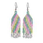 Boho 304 Stainless Steel with Glass Dangle Stud Earring
