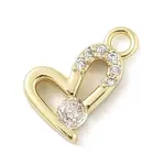 Brass Micro Pave Clear Cubic Zirconia Charms