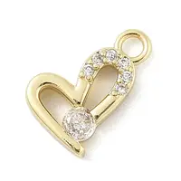 Brass Micro Pave Clear Cubic Zirconia Charms