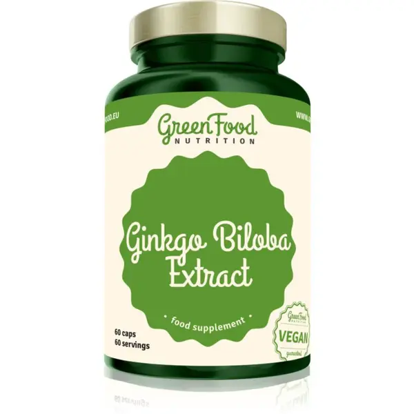 GreenFood Nutrition Ginkgo Biloba Extract kapsle pro podporu fyzického a duševního zdraví 60 cps
