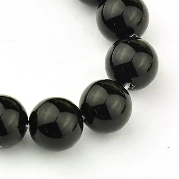 Synthetic Black Stone Beads Strands