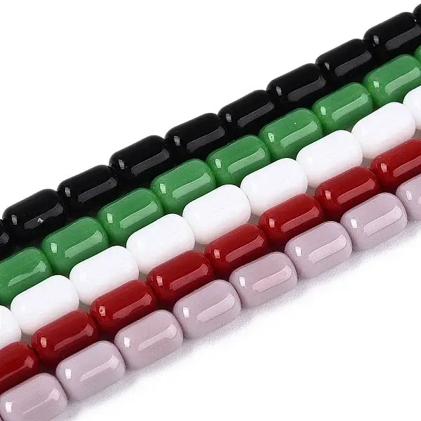 Opaque Solid Color Glass Beads Strands